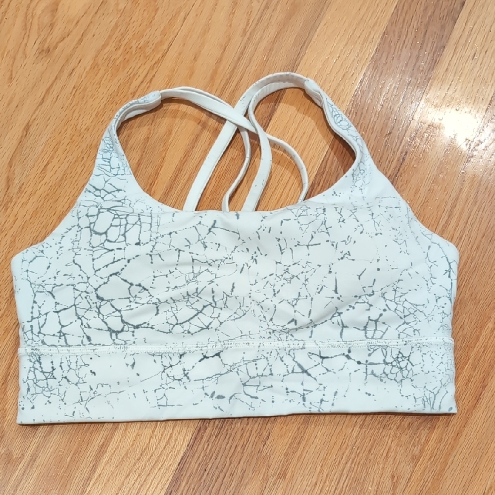 Lululemon White and Gray Women's Sports Bra